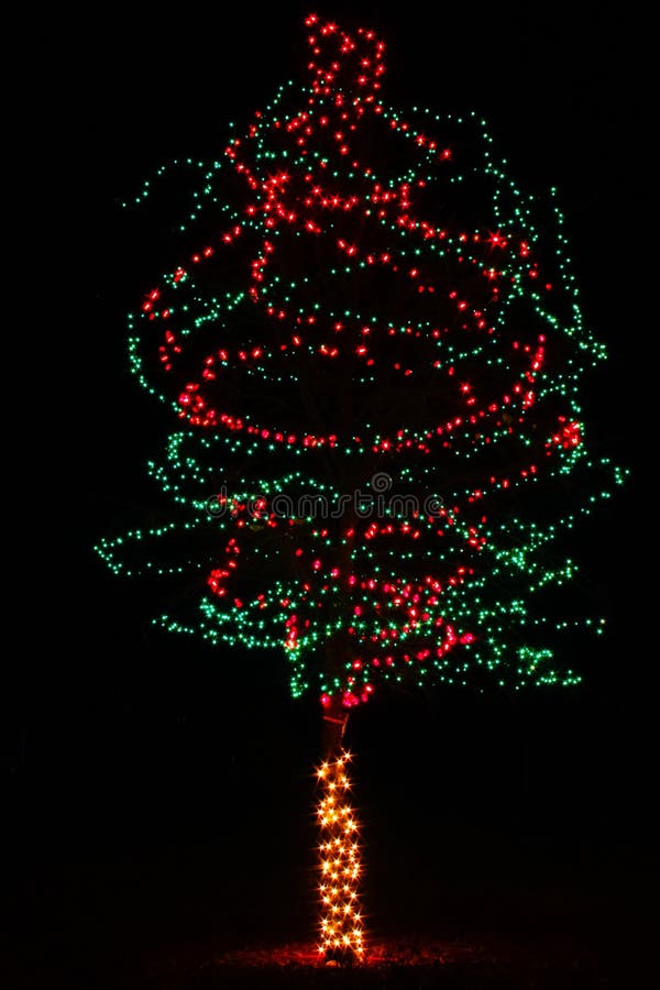 Christmas Lights Red and Green Tree Stock Image Image of colors