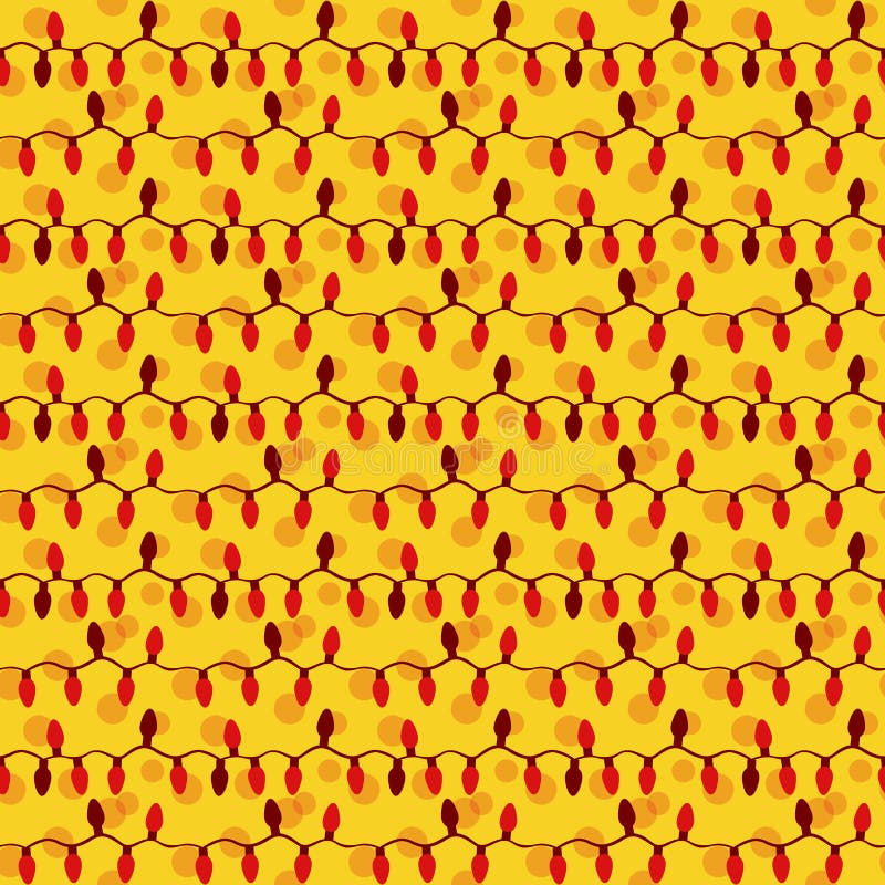 Christmas Lights Seamless Pattern. Background. Stock Vector