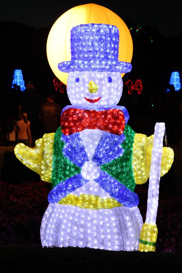 Christmas Lights - Snow Man royalty free stock photo Christmas Lights - Snow Man royalty free stock photo