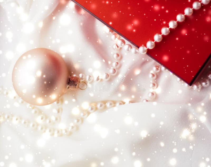Christmas magic holiday background, festive baubles, red vintage gift box and golden glitter as winter season present for luxury royalty free stock images Christmas magic holiday background, festive baubles, red vintage gift box and golden glitter as winter season present for luxury royalty free stock images