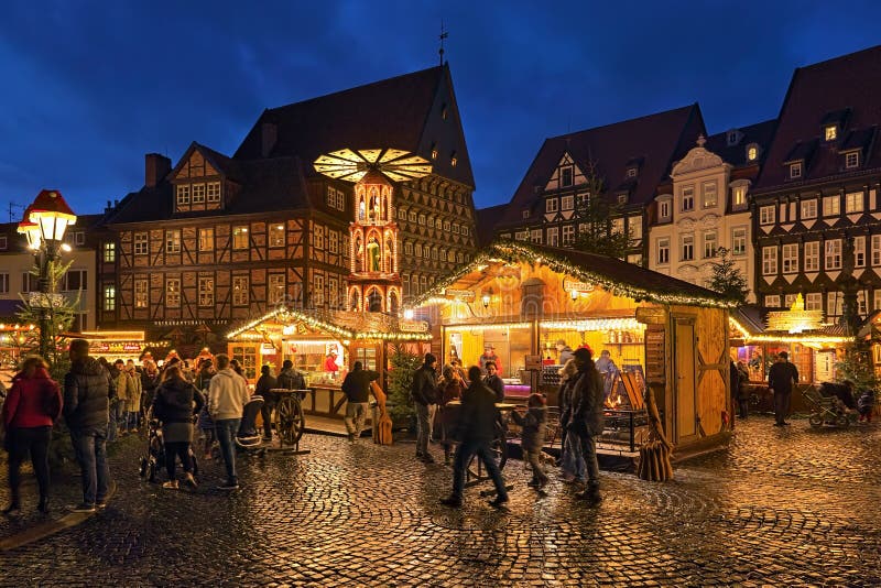 Christmas Market at Market Square of Hildesheim, Germany Editorial ...