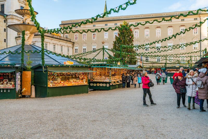 Christmas Market in Salzburg, Austria Editorial Photography Image of