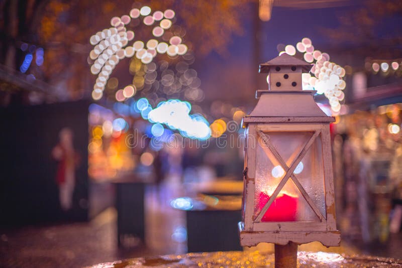 Christmas market in Salzburg, decoration, lights and city flair