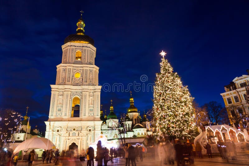 Christmas market on Sophia Square in Kyiv, Ukraine