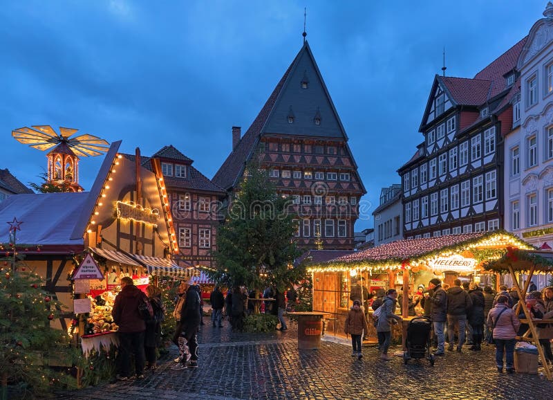 Christmas Market at Market Square of Hildesheim, Germany Editorial ...