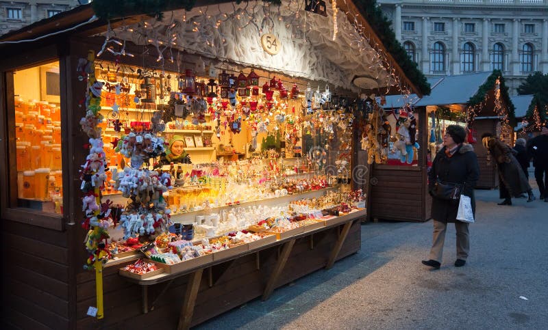 Christmas Market in Vienna, Austria Editorial Photography - Image of ...