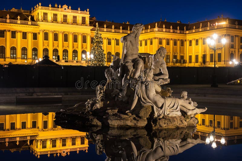 Christmas Market Vienna At Night