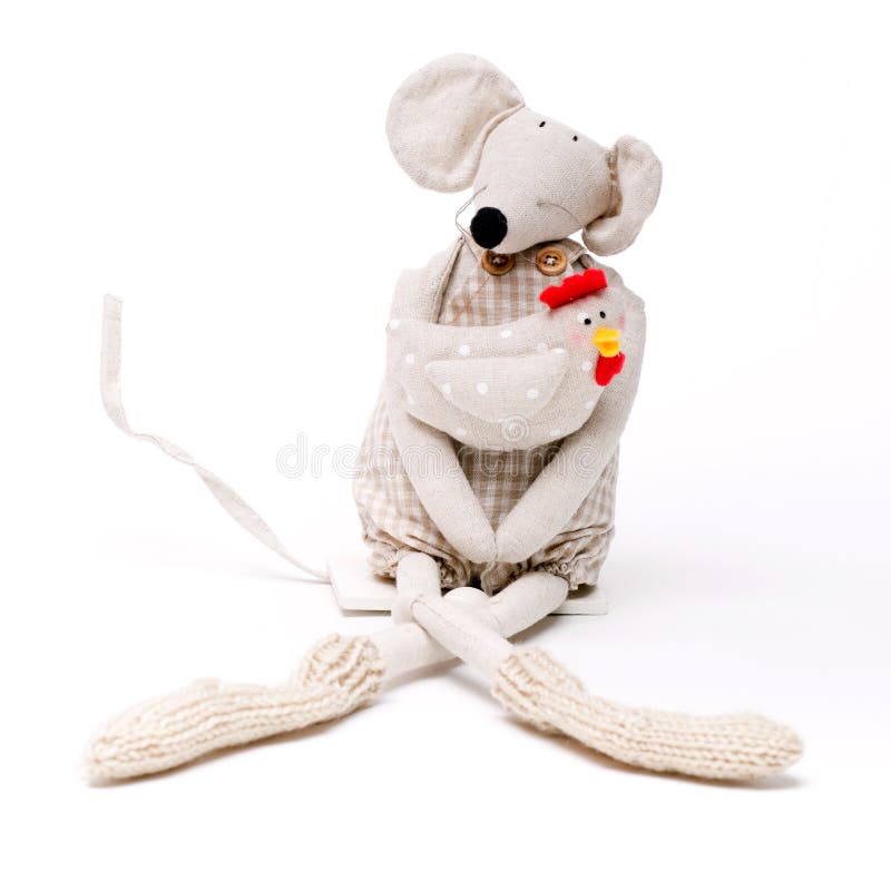 Christmas mouse on white royalty free stock image
