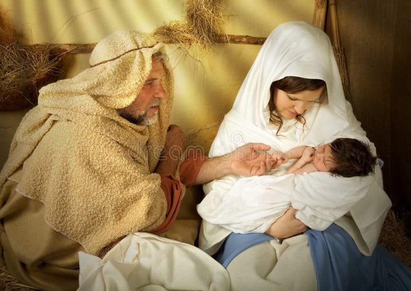 Christmas Nativity in a Manger Stock Image Image of holy, infant