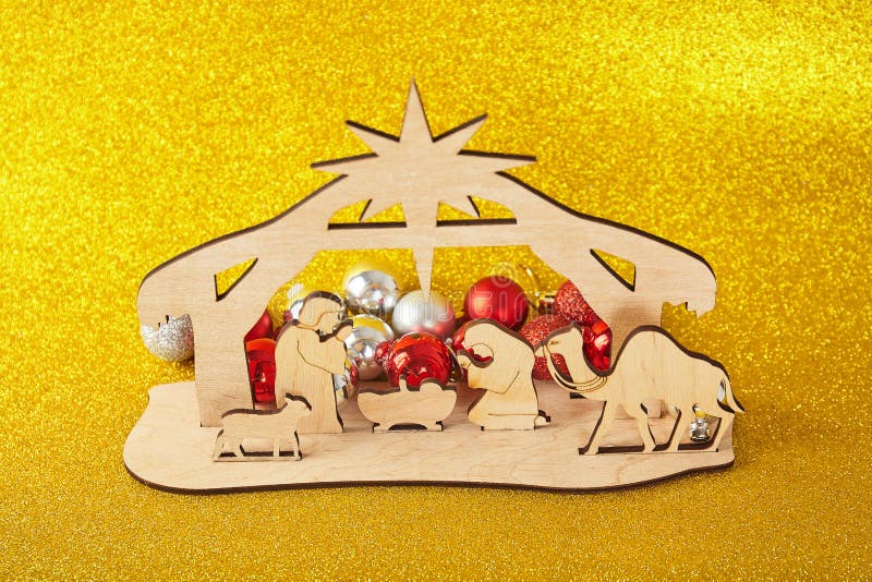 Christmas Nativity Scene of baby Jesus in the manger with Mary and Joseph stock photography Christmas Nativity Scene of baby Jesus in the manger with Mary and Joseph stock photography