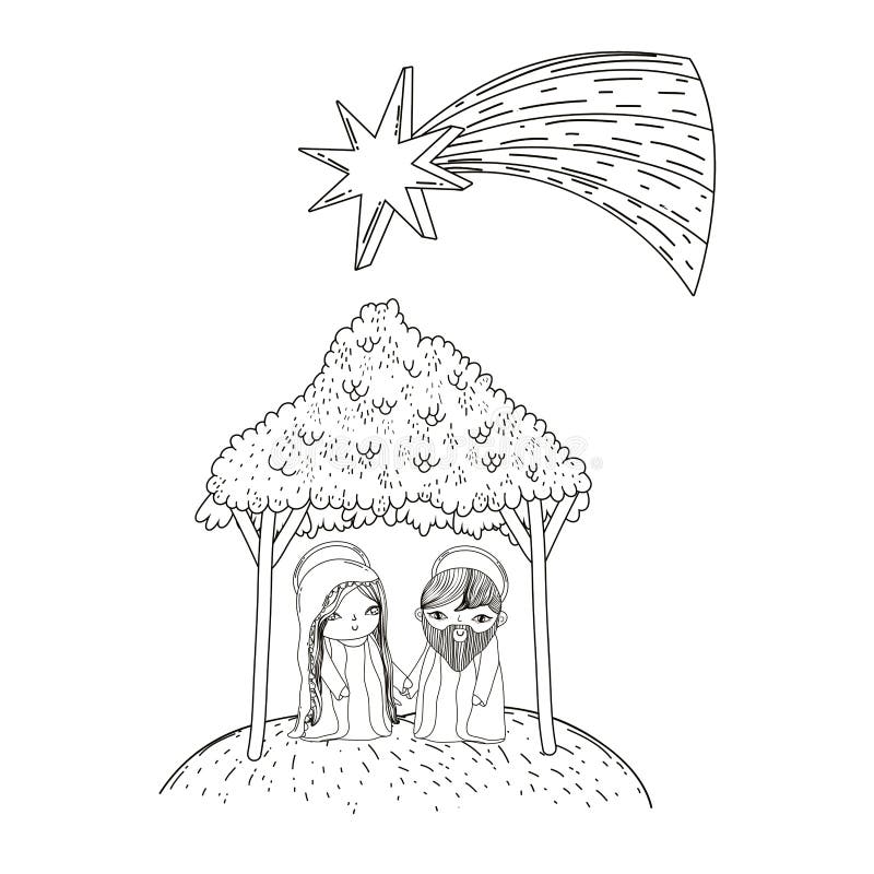 Christmas Nativity Scene Cartoon Stock Vector Illustration of desert