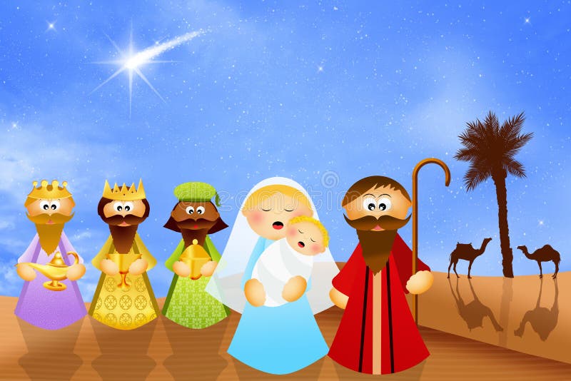 Christmas Nativity scene royalty free illustration Christmas Nativity scene royalty free illustration
