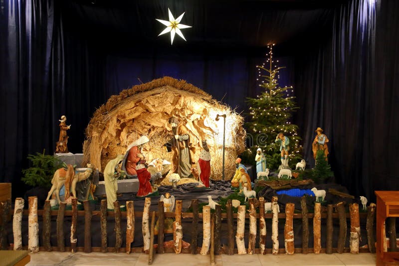 The Easter Nativity Scene is One of the Symbols of Christmas for All Christians Stock Photo 