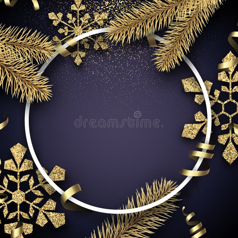 Christmas Frame with Fir Branches and Balls. Stock Vector ...