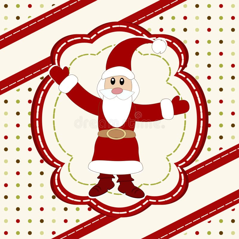 Christmas and New Year Card with Santa Claus