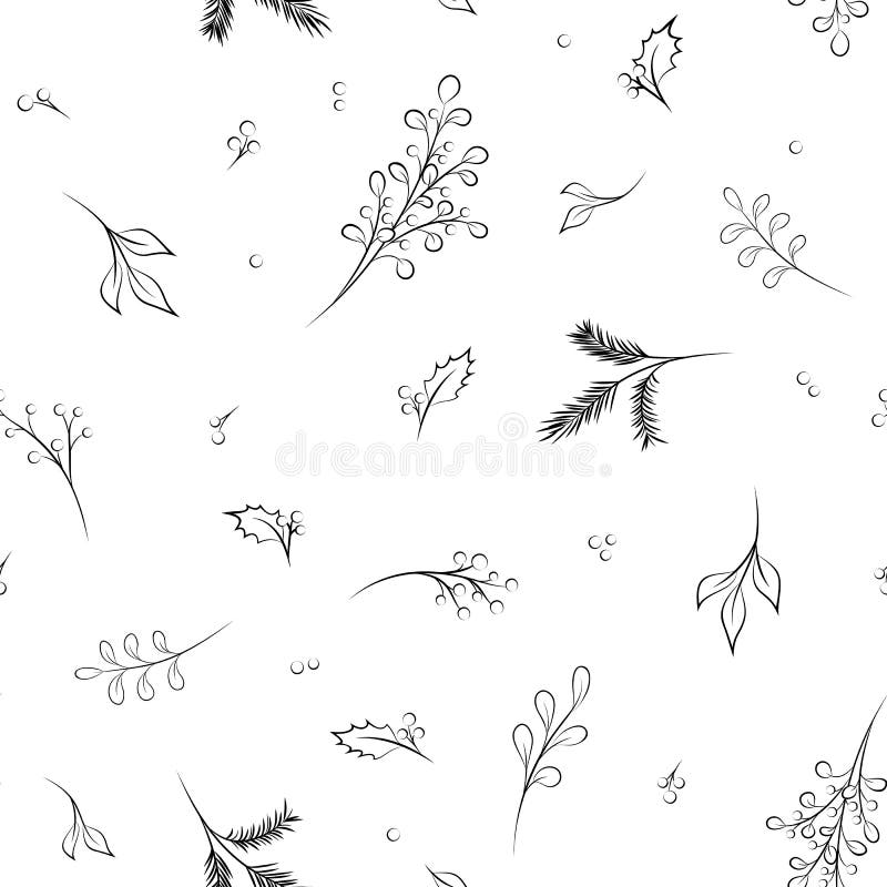 Christmas New Year evergreen conifers pattern stock illustration Christmas New Year evergreen conifers pattern stock illustration