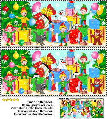 Christmas Spot Difference Stock Illustrations – 217 Christmas Spot