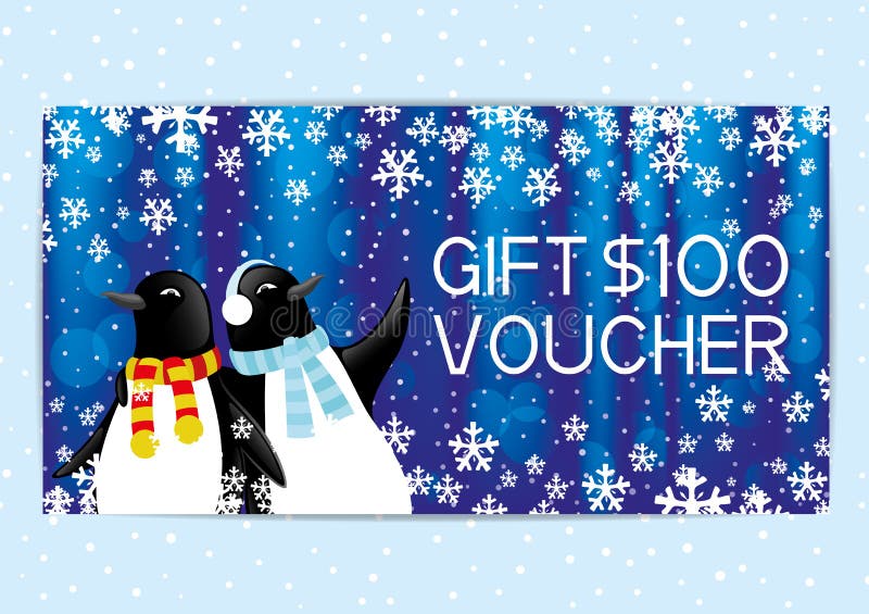 Christmas and New Year gift voucher. royalty free illustration