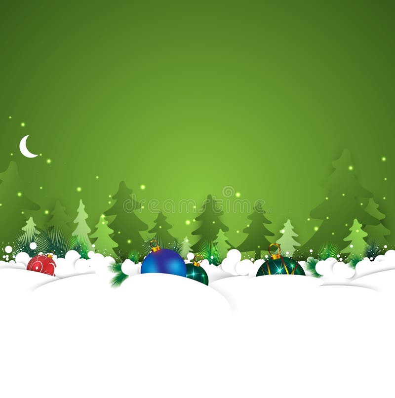 Christmas and New Year greeting background with snow tree