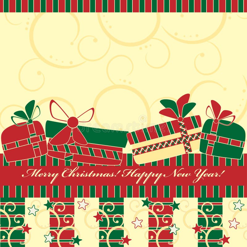 Christmas and New Year greeting card