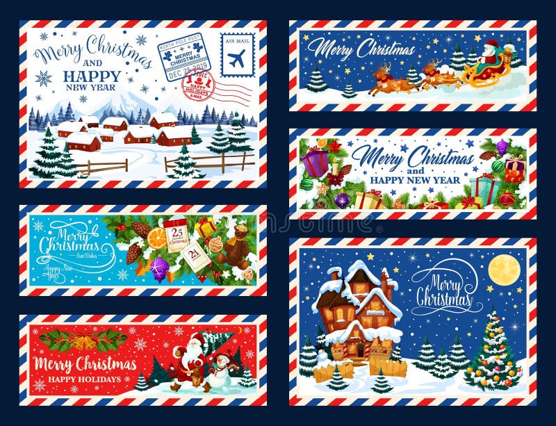 Christmas tree, gifts and Santa. Xmas postcard vector illustration Christmas tree, gifts and Santa. Xmas postcard vector illustration