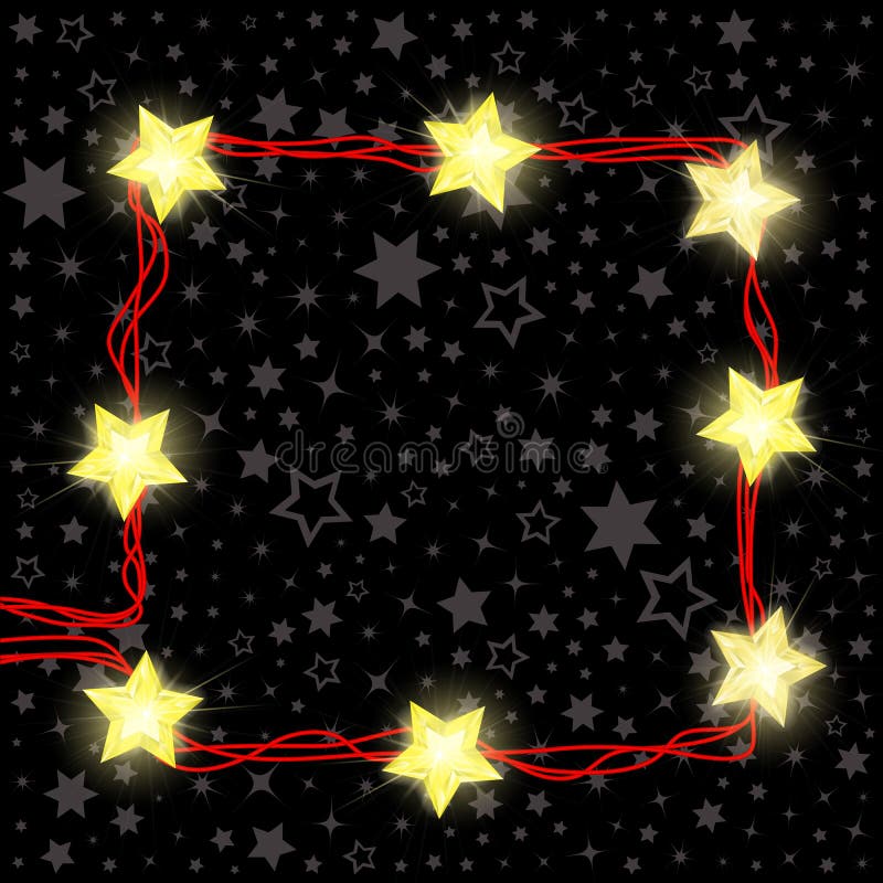 Download Christmas Lights Frame With Text Space Stock Vector ...