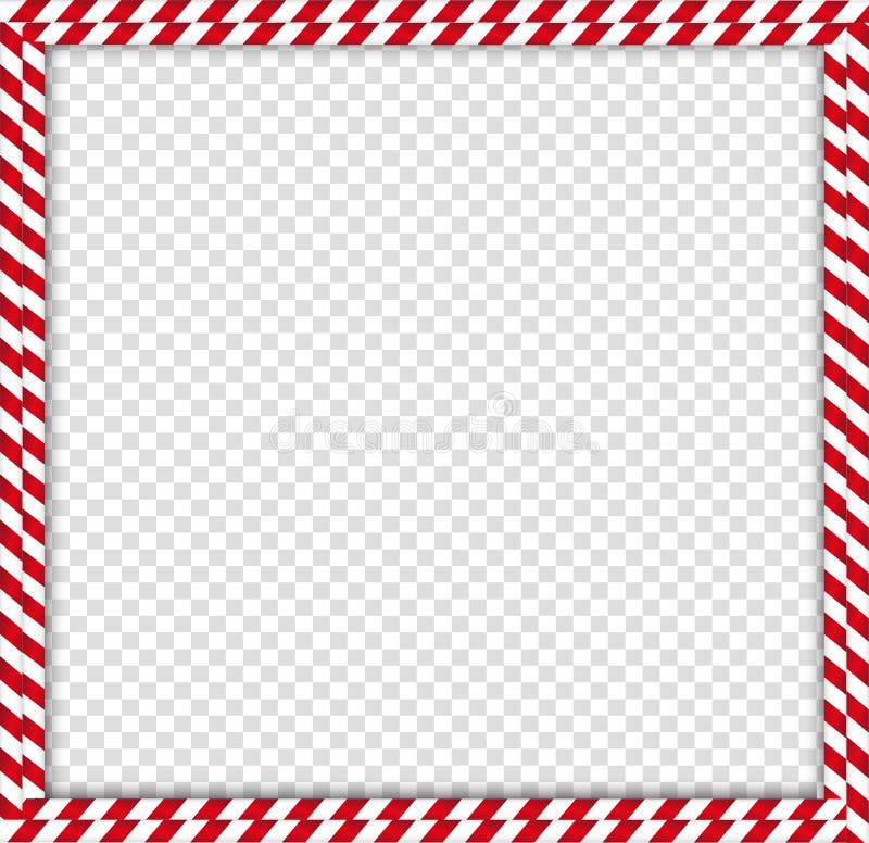 Christmas, new year square double candy cane frame isolated stock illustration