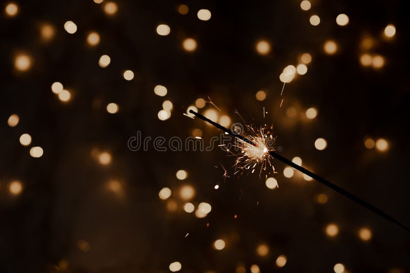 Christmas and newyear party sparkler on black