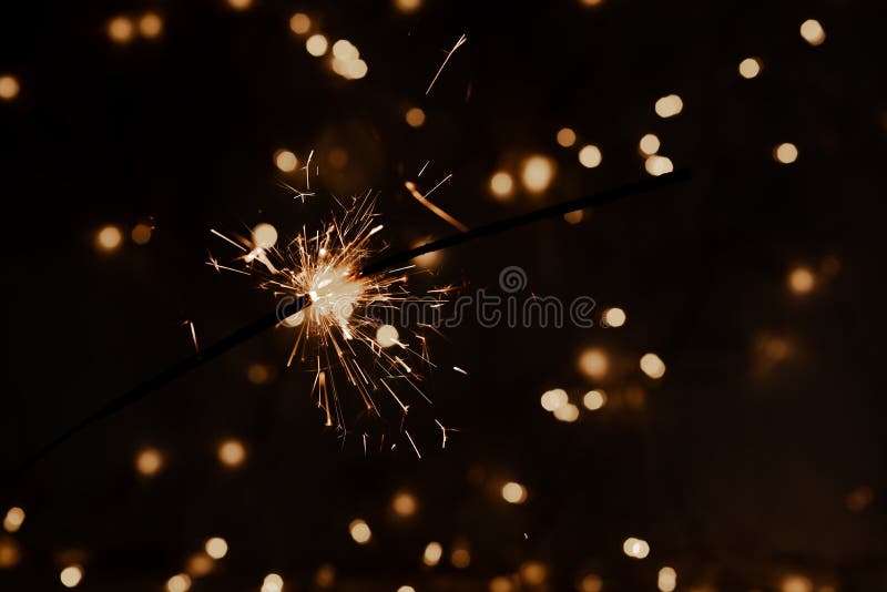 Christmas and newyear party sparkler on black