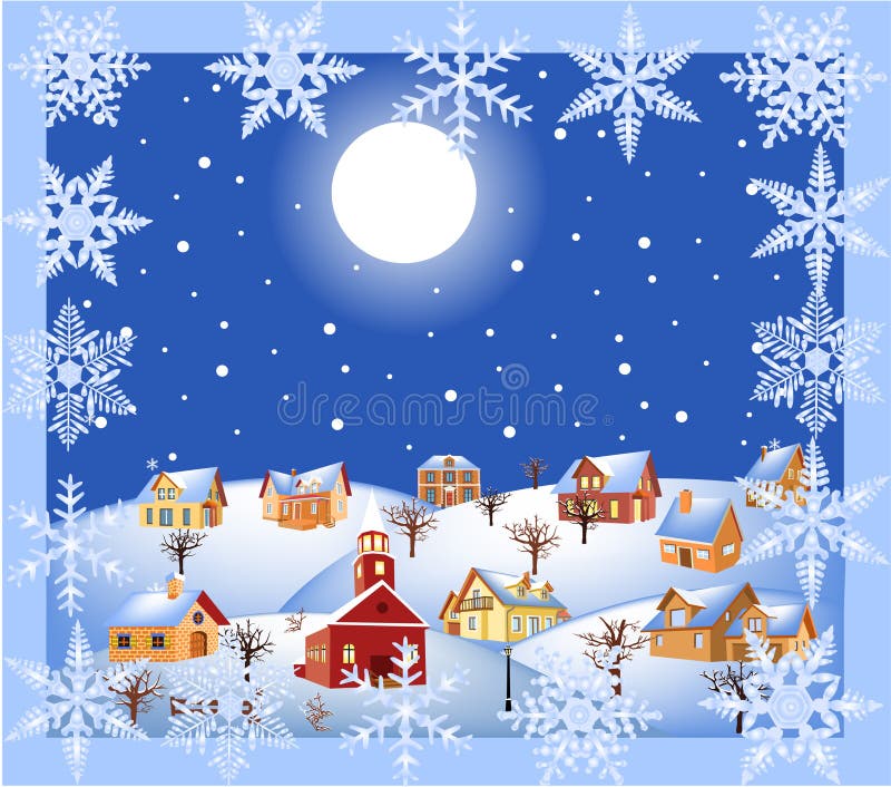 Christmas night stock illustration