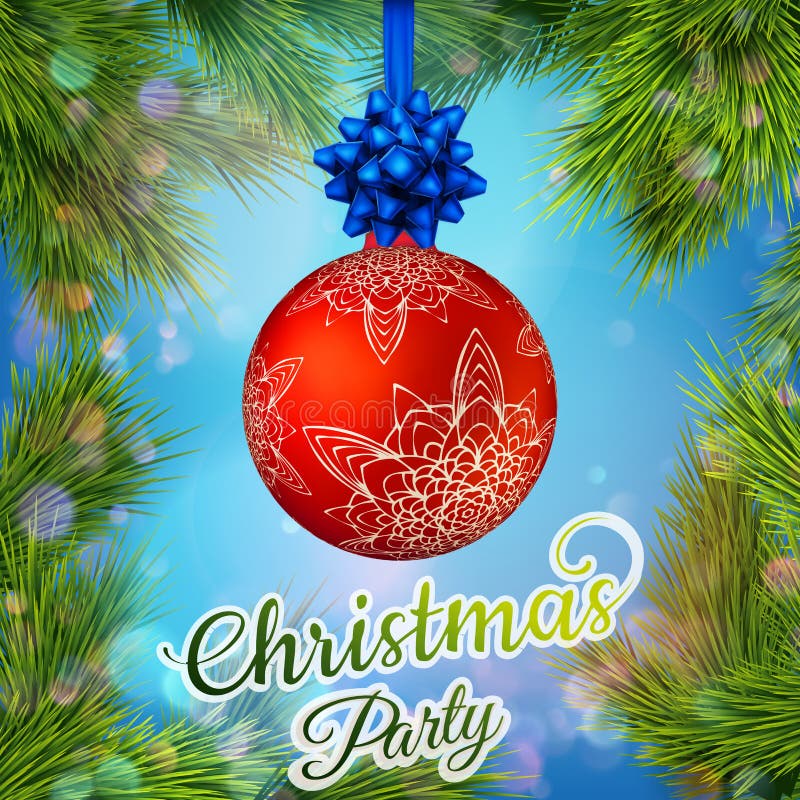 Christmas Night Party Poster or Flyer. EPS 10 Stock Vector