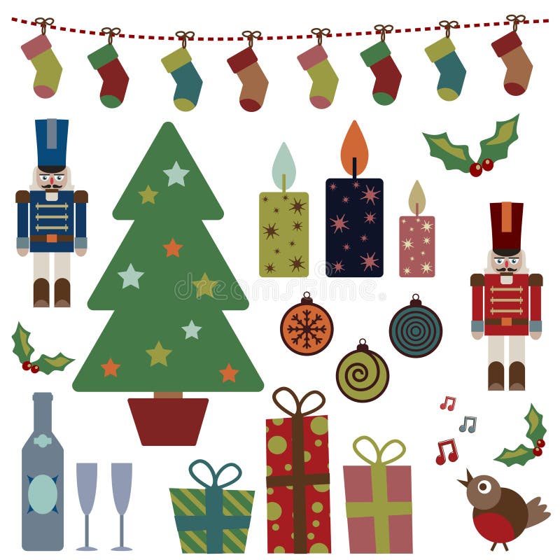Christmas objects royalty free illustration