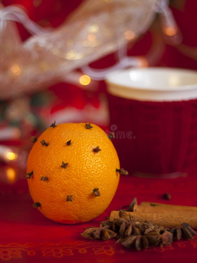 Christmas Orange with Cloves Stock Image Image of dessert, decoration