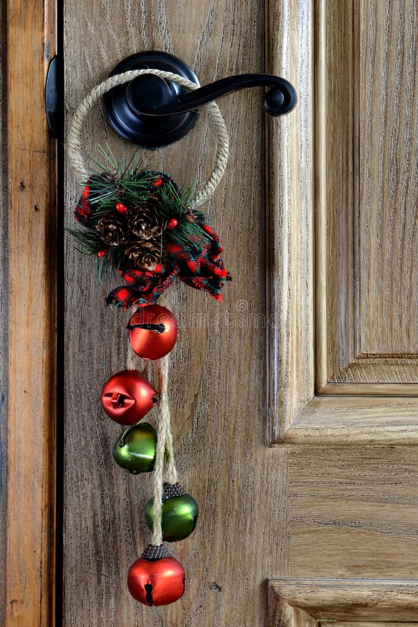 Christmas Ornament Hanging From The Door Stock Image Image of