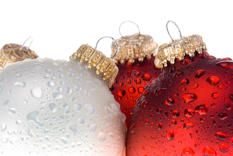 Christmas Ornament with Water Drops 2 Stock Image Image of