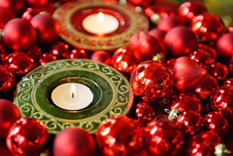Christmas Ornaments with Candle Lights Stock Image Image of ornament