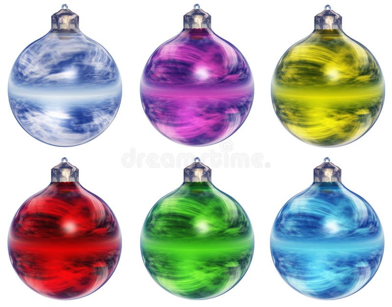 Christmas ornaments isolated