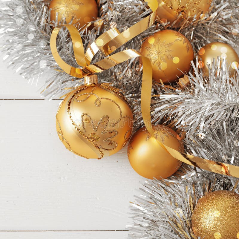 Christmas ornaments stock photo. Image of silver, gold - 61684880