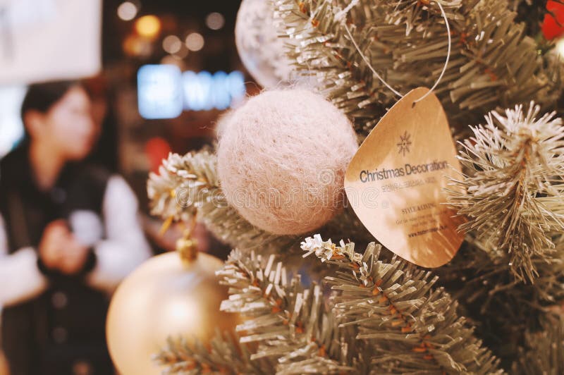 Christmas Ornaments On Tree In Store Free Public Domain Cc0 Image