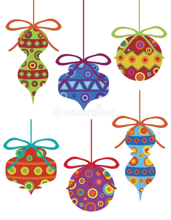 Christmas Ornaments with Tribal Motifs Stock Vector - Illustration of ...