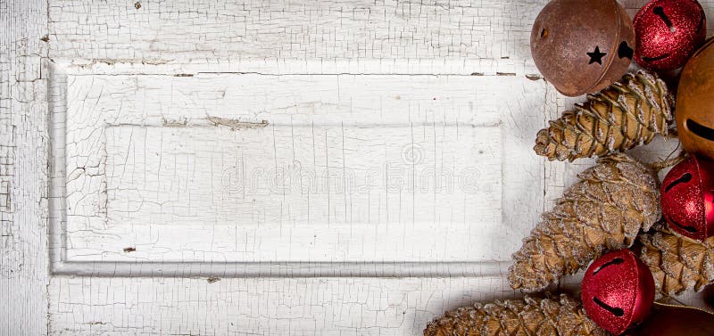 Christmas Ornaments on Wood Panel Stock Image Image of grunge, design