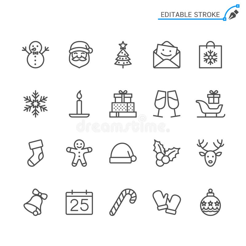 Christmas Set Outline Gift Bows Isolated Stock Vector - Illustration of ...