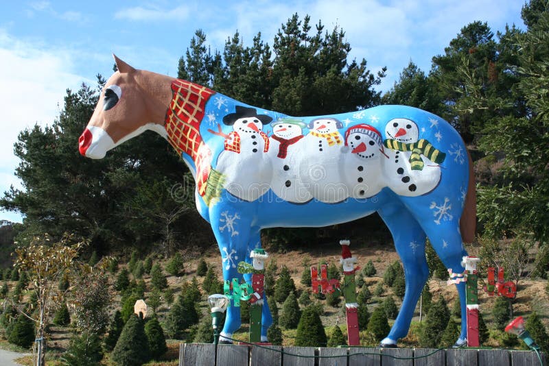 The Lemos Farm horse, located at Lemos Farm in Half Moon Bay, CA is painted in a new theme every month by artist Phil Davis. The Lemos Farm horse, located at Lemos Farm in Half Moon Bay, CA is painted in a new theme every month by artist Phil Davis.