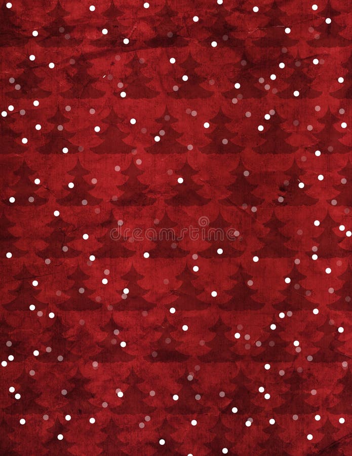 Červené Vánoční Motivy Pozadí s vánoční stromy a padající sníh.