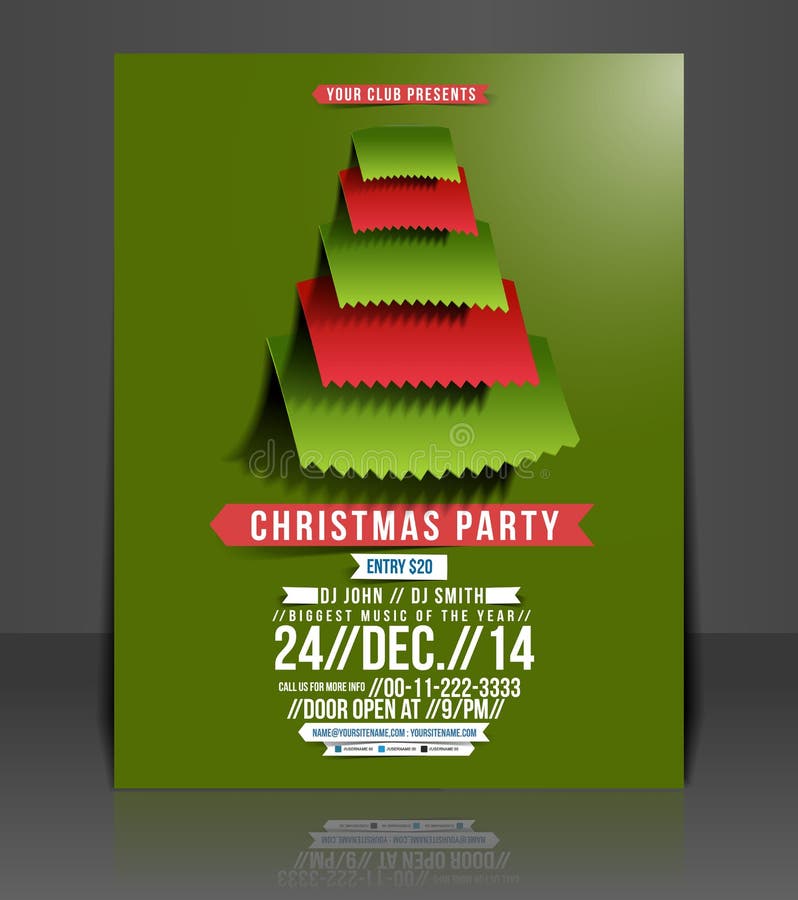 Christmas Party Flyer stock vector. Illustration of merry - 35917739