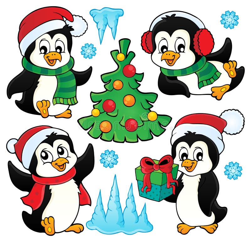 Christmas penguins thematic set 1