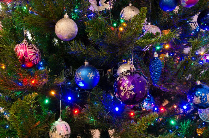 Christmas pine tree stock photo. Image of card, ball - 47318684