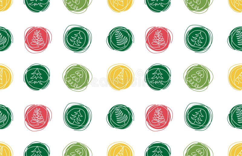 Christmas pine trees icons set. One continuous line drawing. Simple vector green Christmas trees icons. royalty free illustration