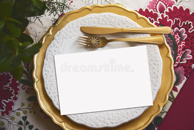 Family Restaurant Place Setting Stock Illustration - Illustration of ...