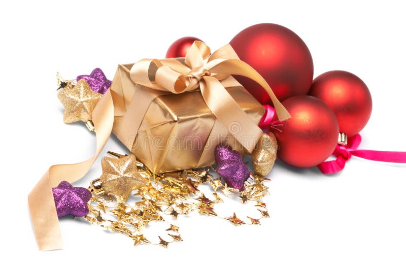 Christmas present stock photo. Image of celebrate, golden - 12073102